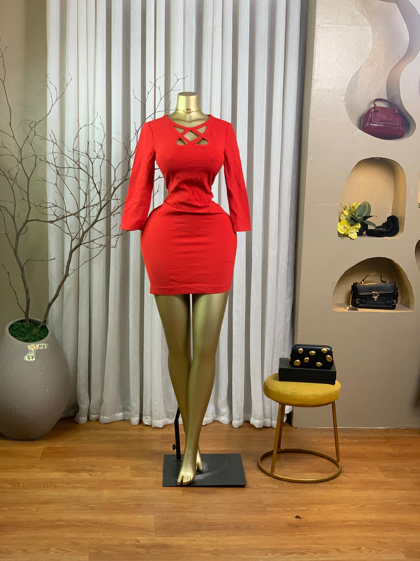 JOY48 SIZE10 Length37 Red dress