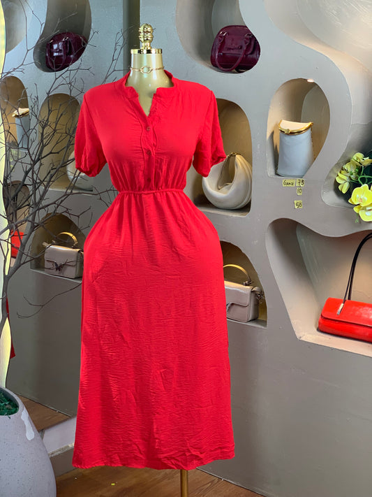 GRACE73 SIZE10 Length50 red dress