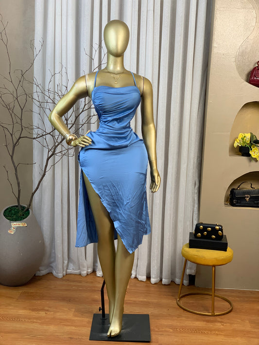 SASSY58 SIZE8 Blue DRESS Length50