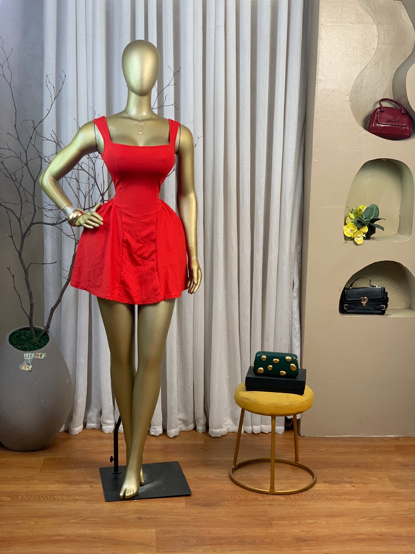 LEE48 SIZE8 RED DRESS Length35