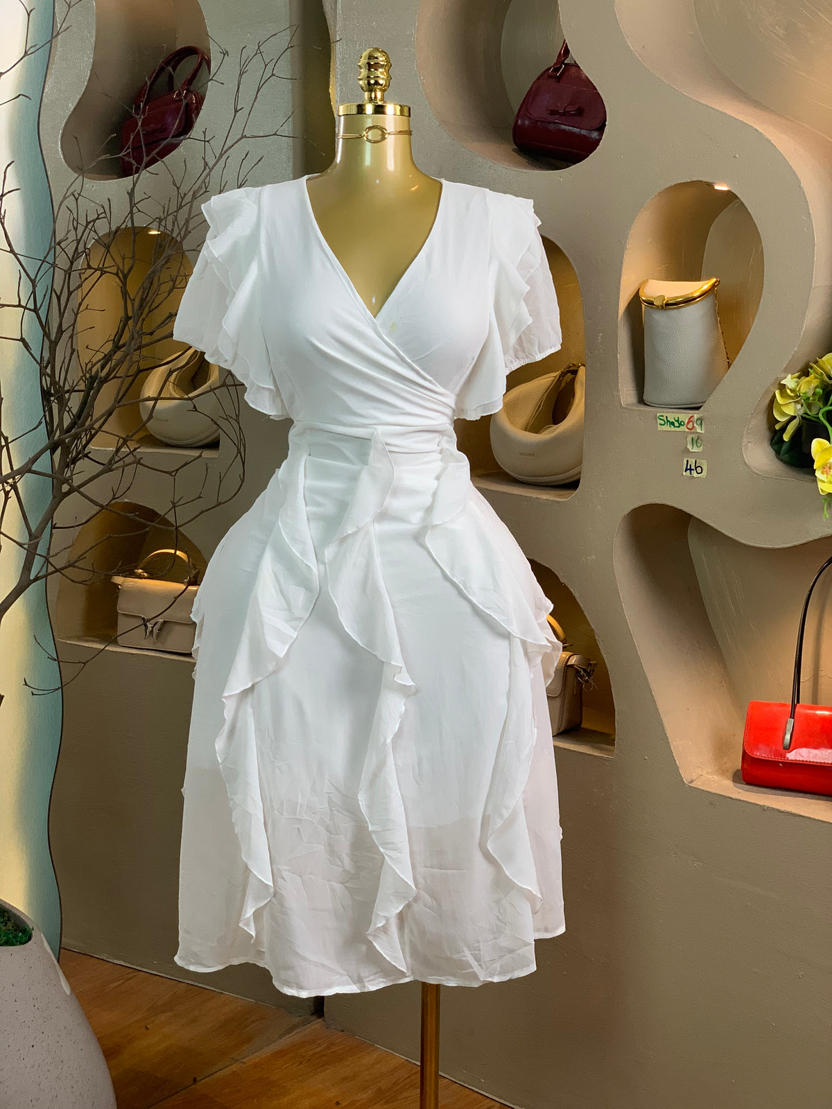 SHAYO69 SIZE10 Length40 white dress
