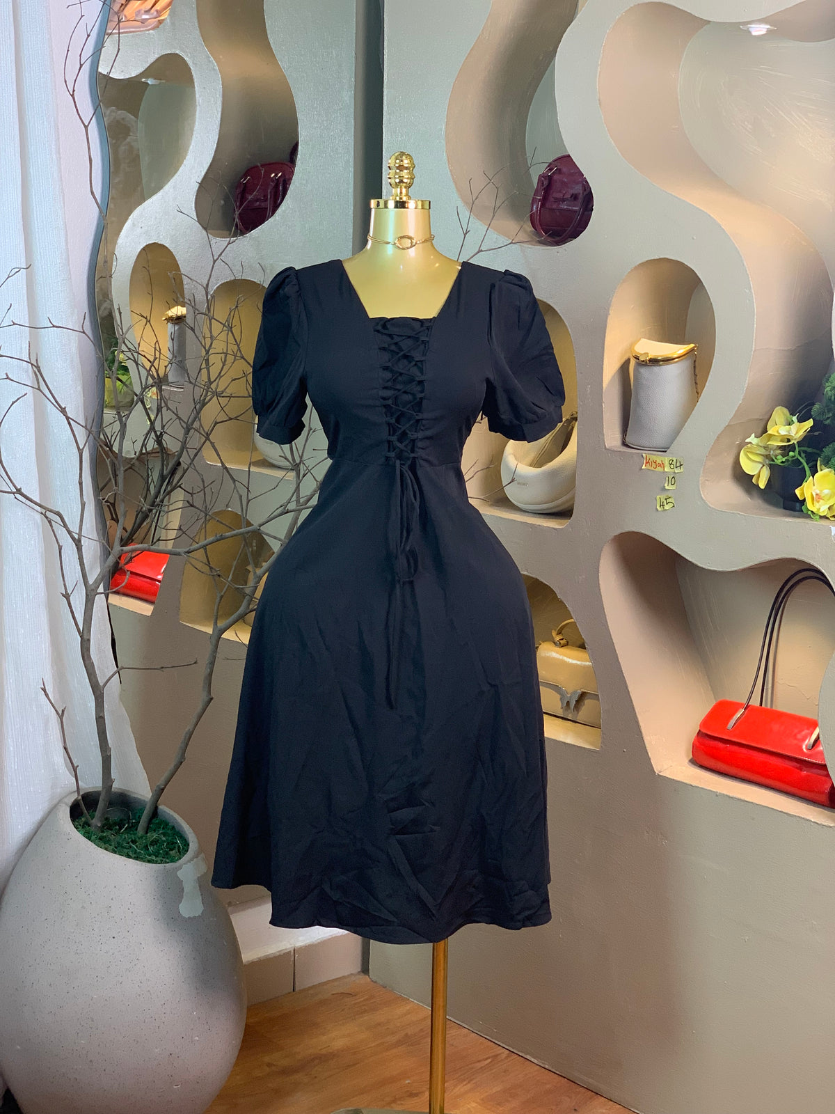 KIYAH84 SIZE10 Length45 black dress