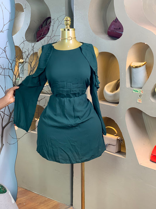 MIRA28 SIZE10 Length35 green dress