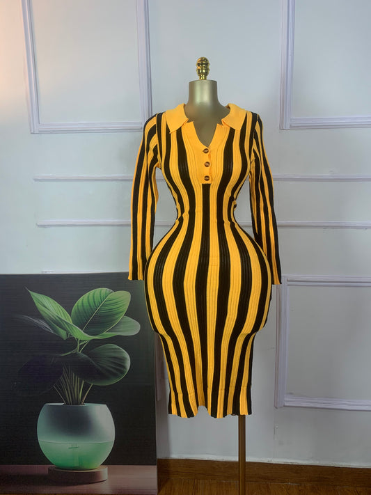 Yellow and black Luxury Dress