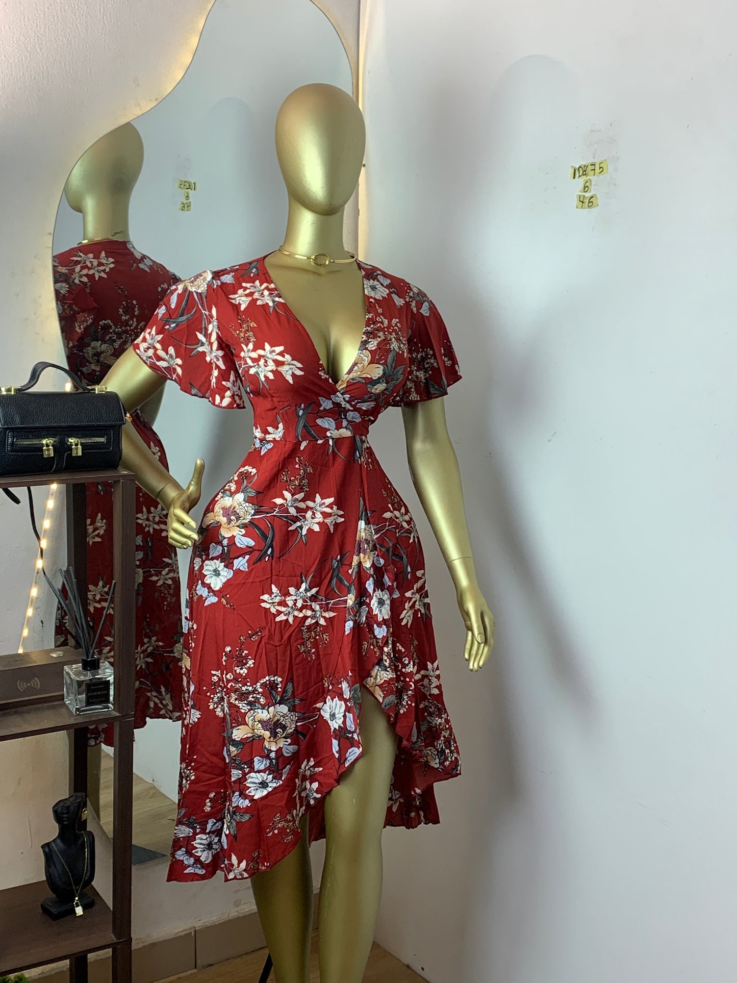 SIZE6 1DEC75 LENGTH46(wrap dress )