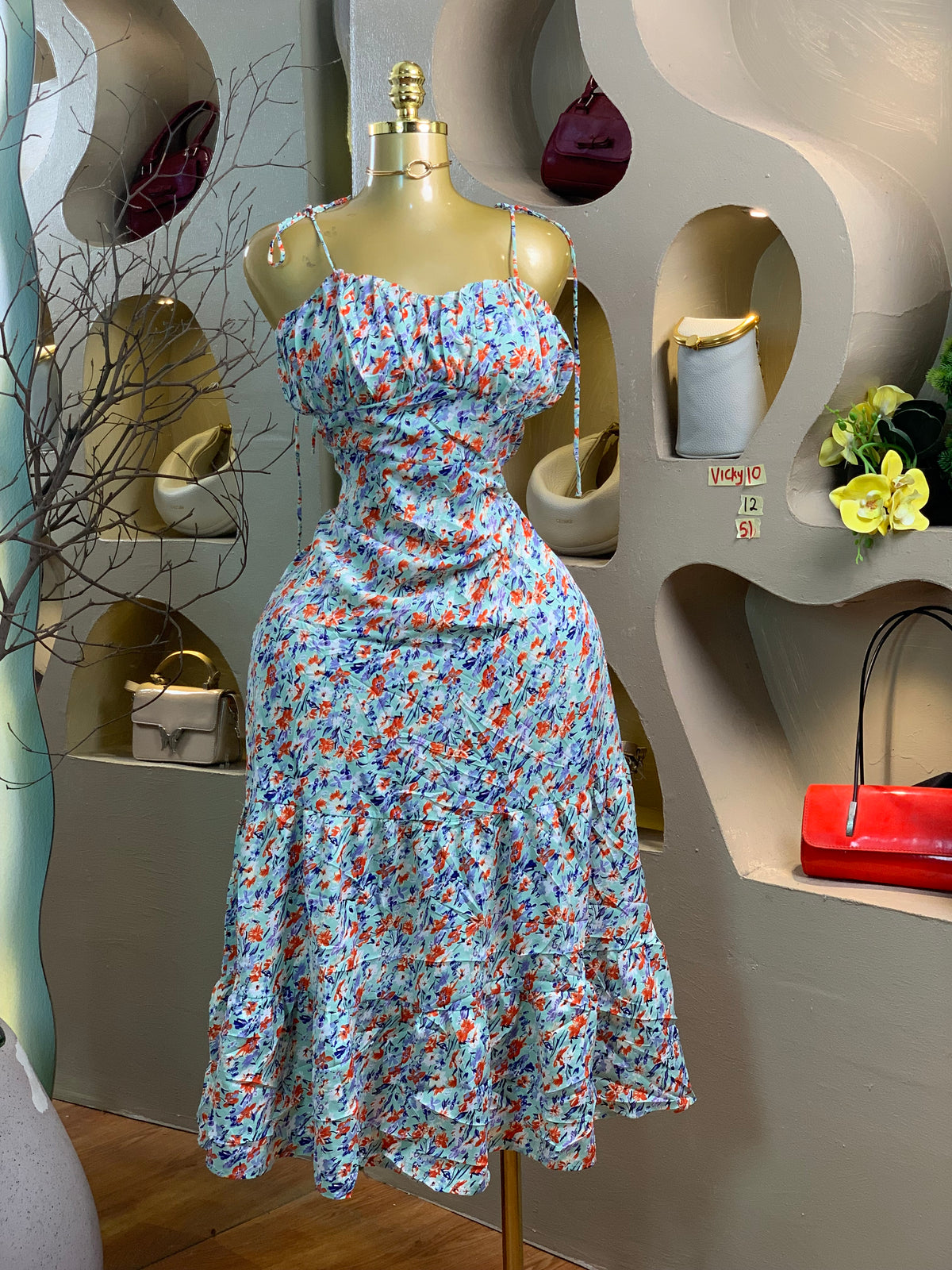 VICKY10 SIZE12 Floral DRESS Length51