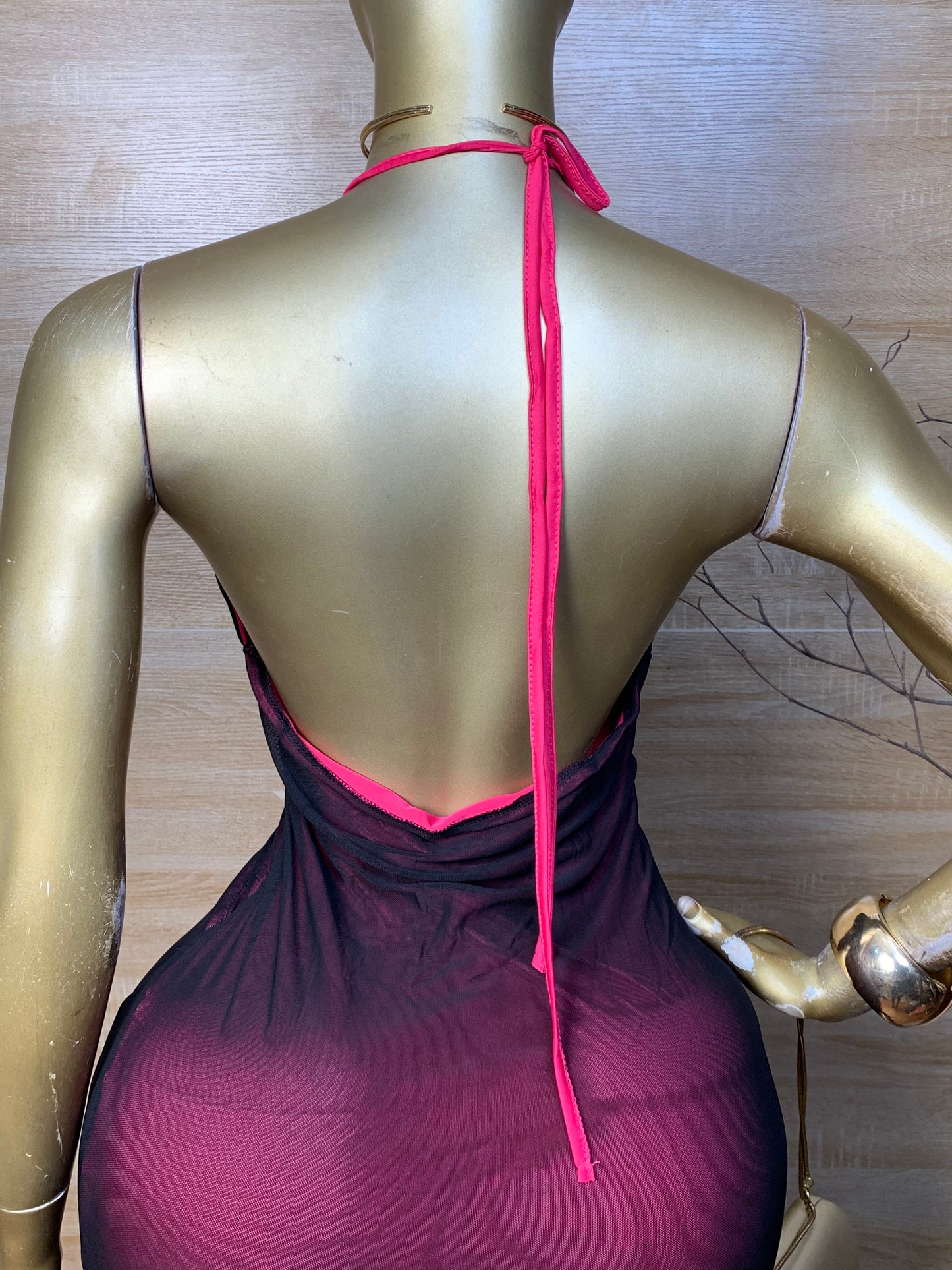 SIZE10 BUZZ71 MESH DRESS Lengt58
