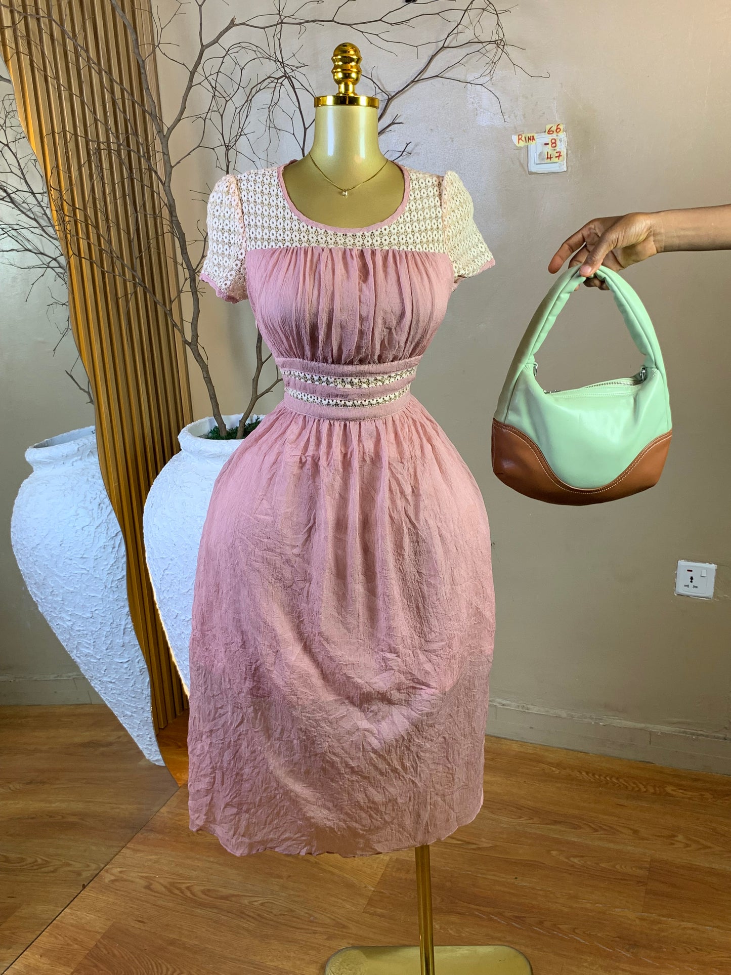 RINA66 SIZE8 Length47 chiffon dress