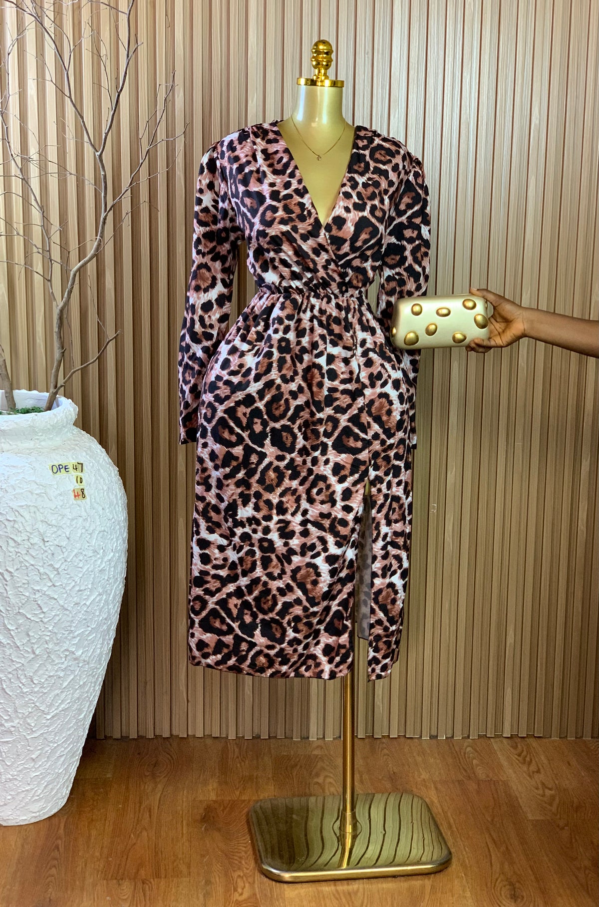 OPE47 SIZE10 Length48 Animal print dress