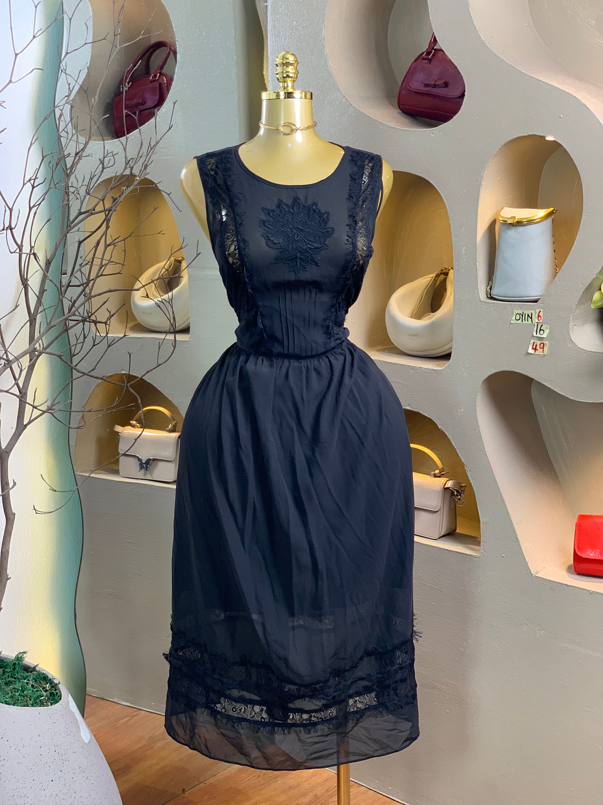 OYIN6 SIZE16 Black DRESS Length49