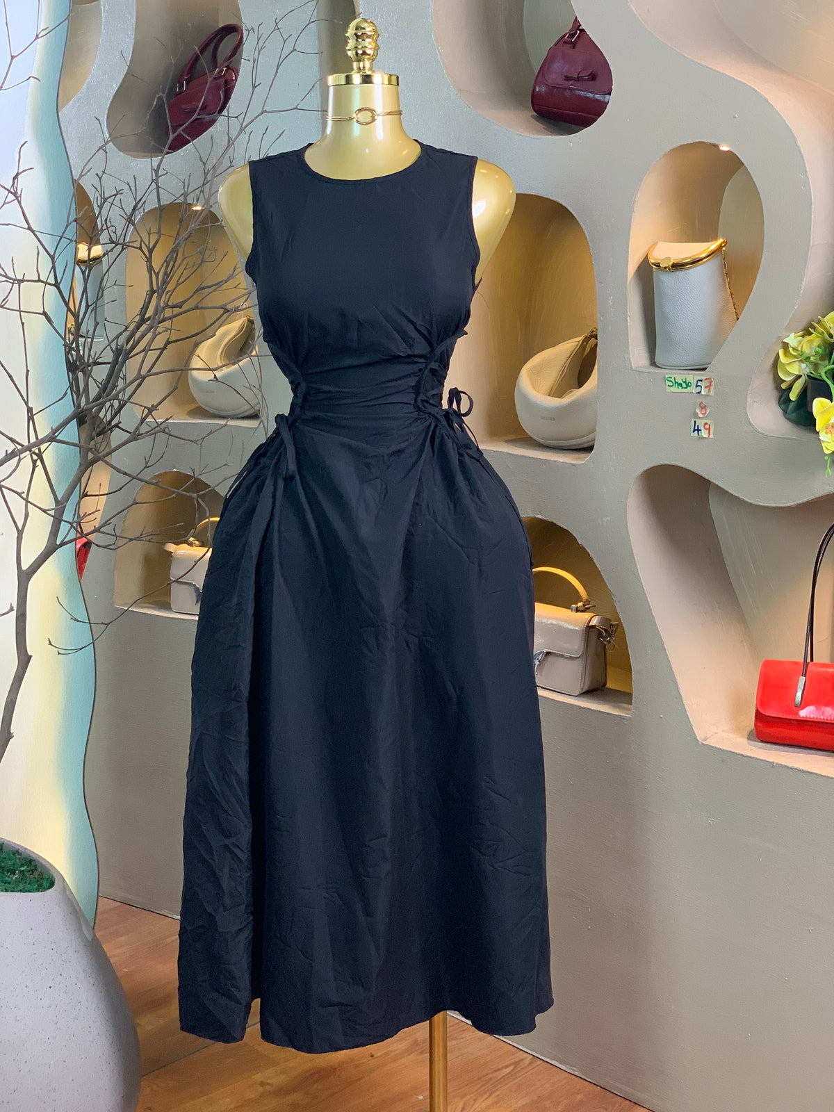 SHAYO57 SIZE8 Length49 black dress