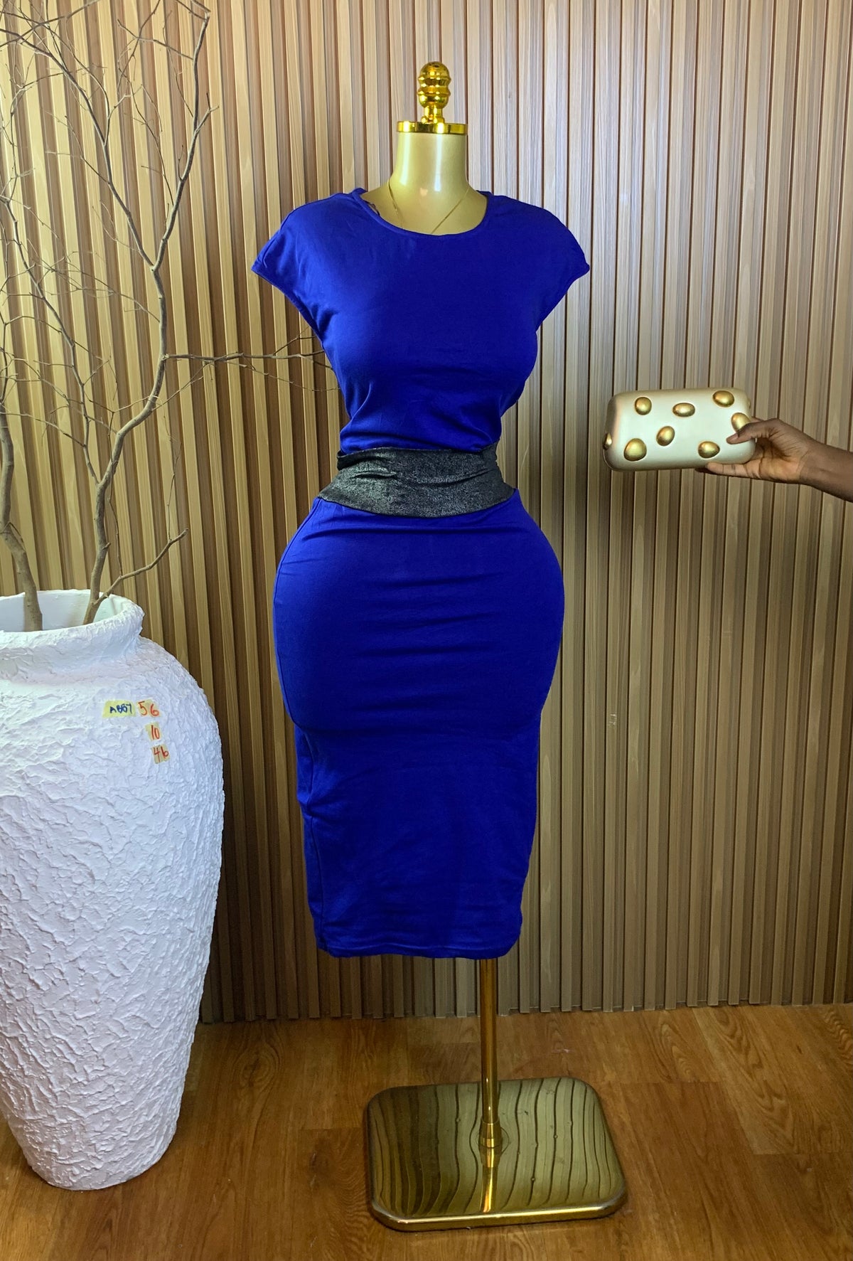 ABBY56 SIZE10 Length46 blue dress