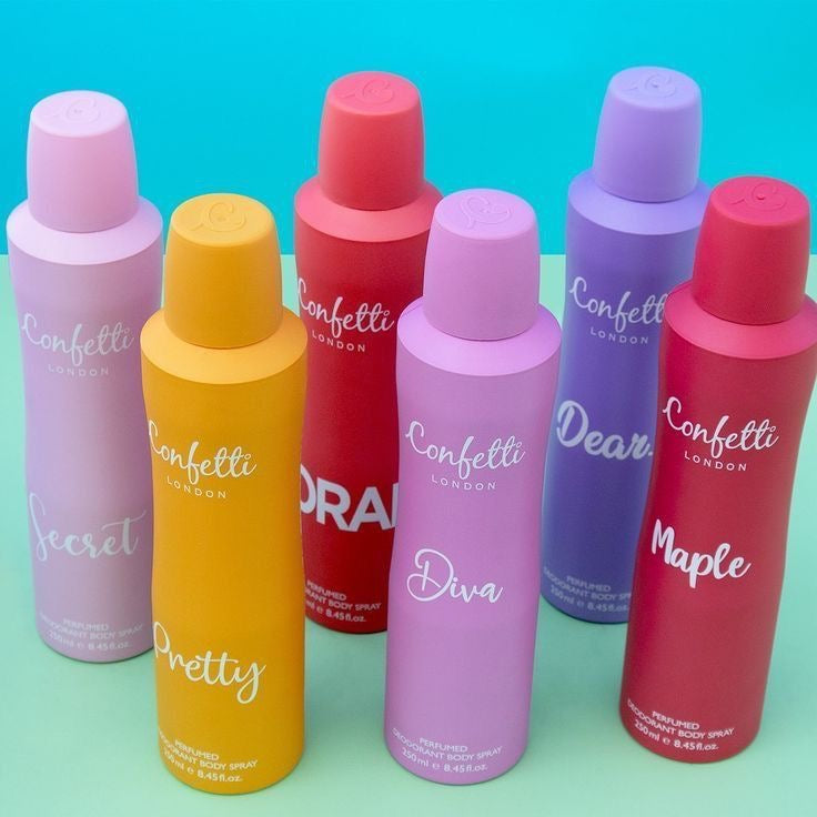 Confetti body spray