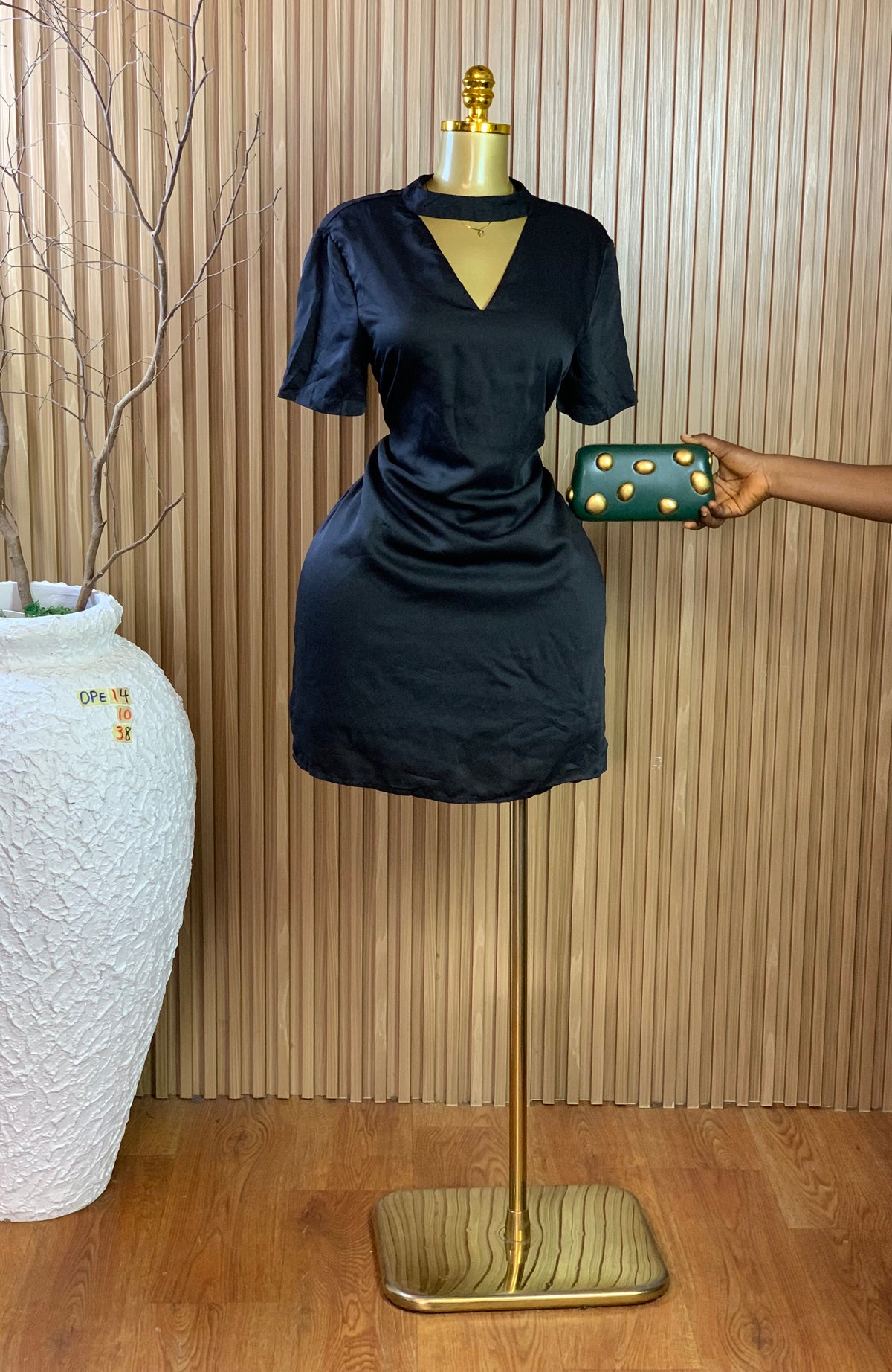 OPE14 SIZE10 Length38 black dress