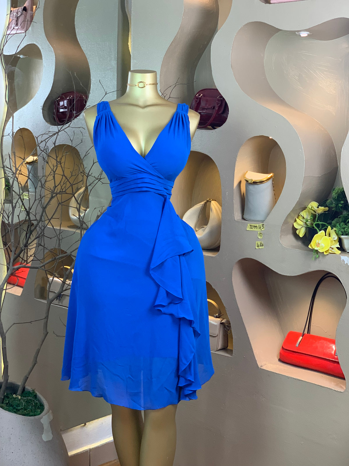 TEMMY43 SIZE10 Length44 blue dress