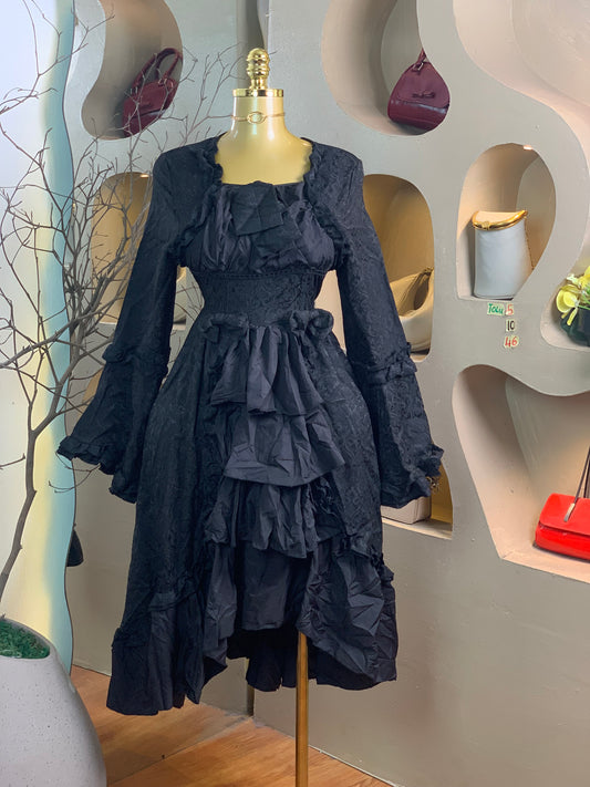 TOLU5 SIZE10 Length46 black dress