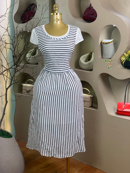 JESSY43 SIZE10 Length47 black&white stripe