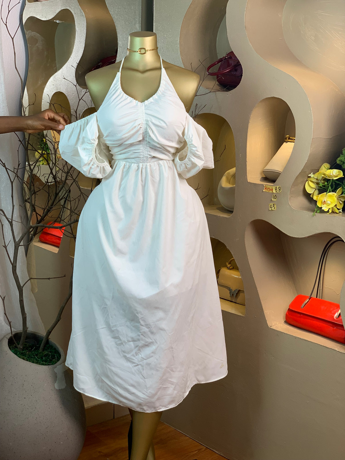 KIYAH88 SIZE10 Length53 white dress