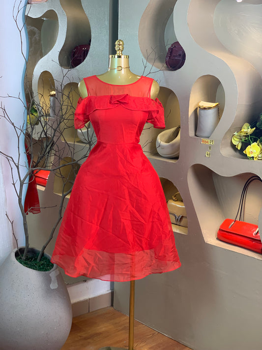 KIYAH73 SIZE8 Length41 red dress