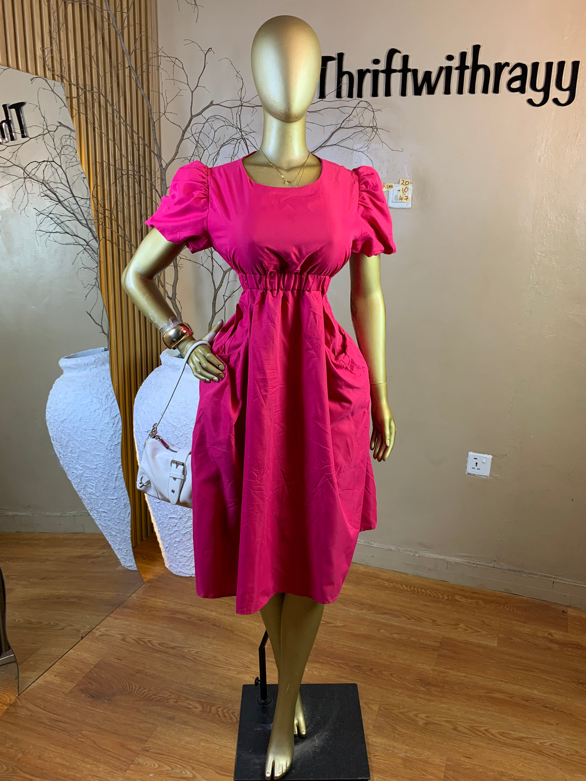 RINA20 SIZE10 Length47 pink dress