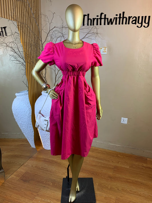 RINA20 SIZE10 Length47 pink dress