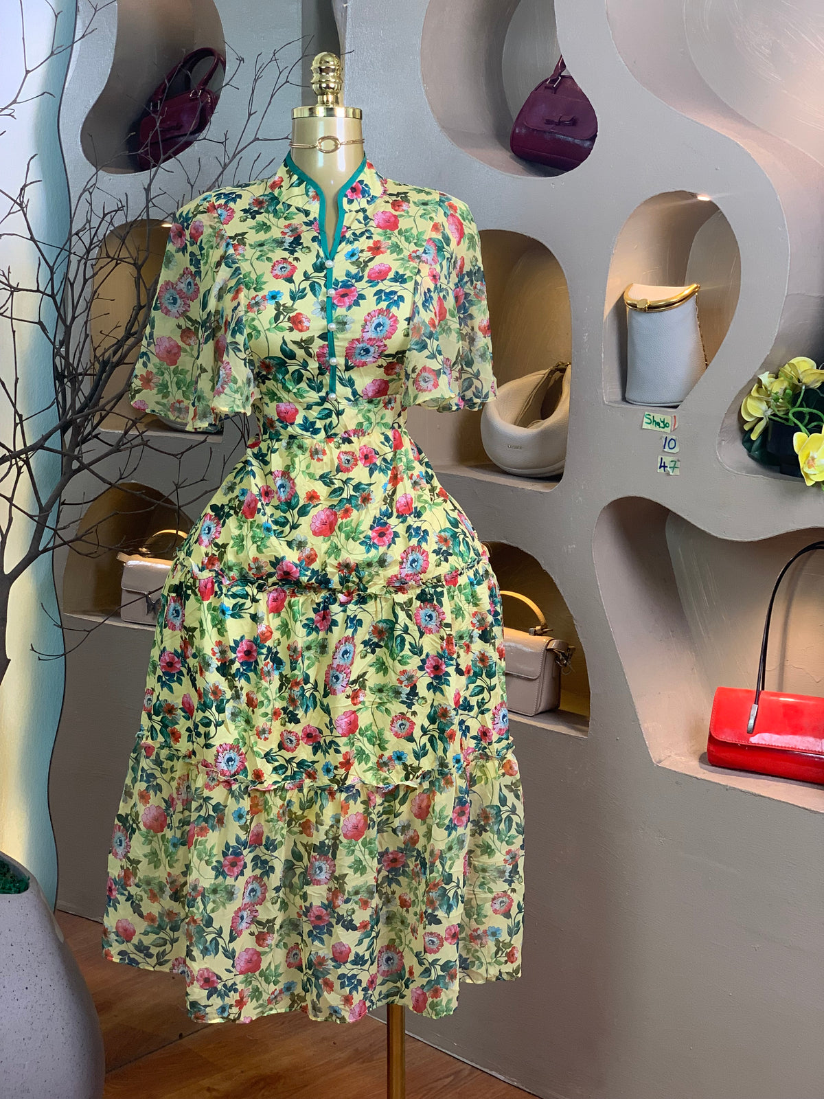 SHAYO1 SIZE10 Length47 floral dress