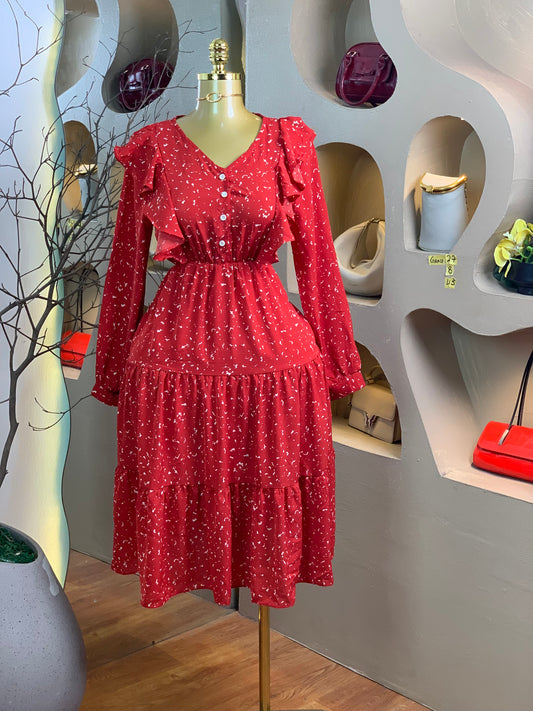 GRACE27 SIZE8 Length43 red dress