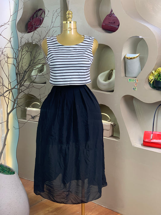 DESSY53 SIZE8 Length48 Black&White dress