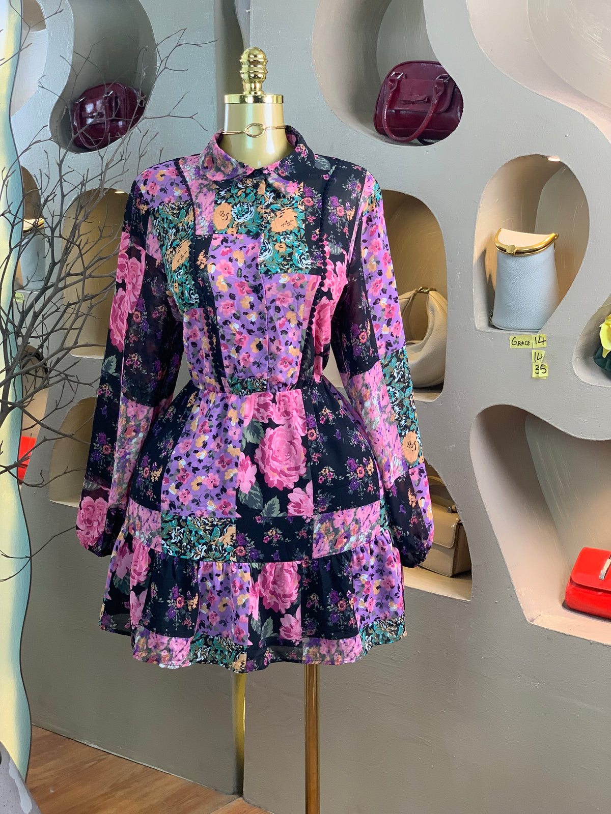 GRACE14 SIZE14 Length35 multicolor dress