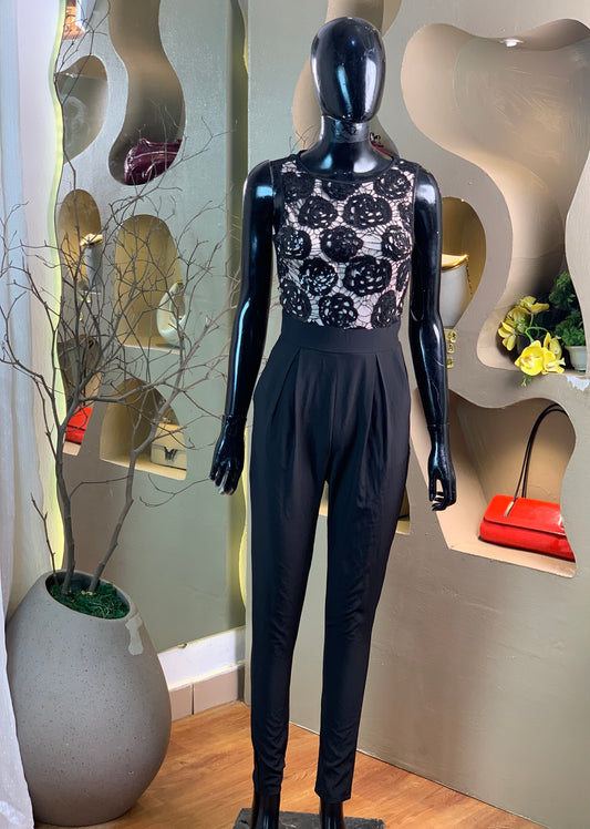 TEMMY63 SIZE6 Length54 black jumpsuit