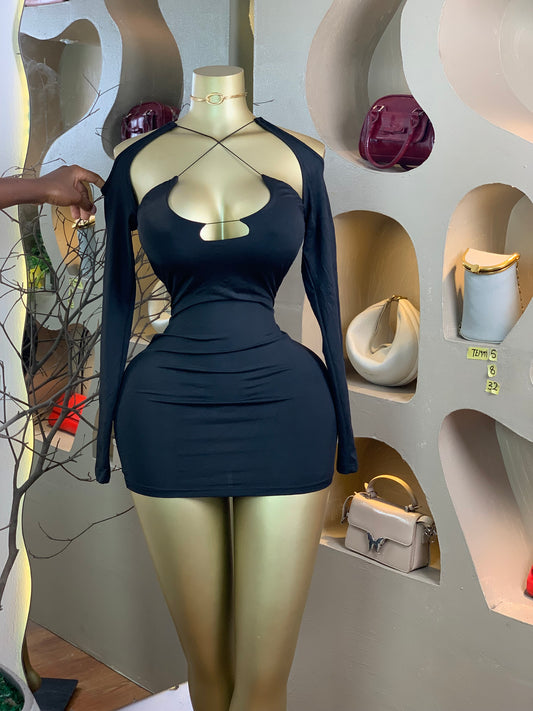 TEMMY5 SIZE8 Length32 black dress