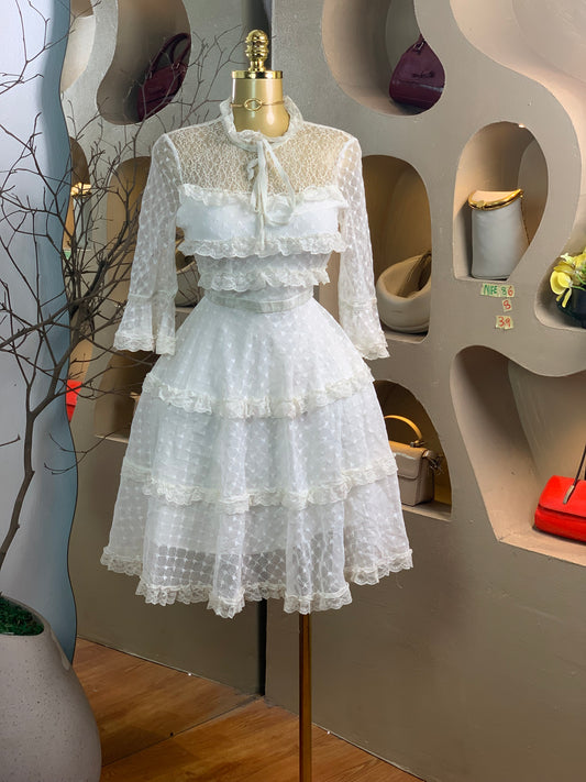NIFE86 SIZE8 Length39 white dress