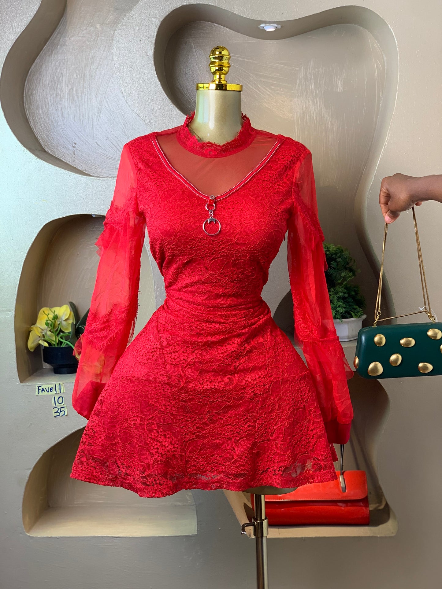 FAVE11 RED DRESS SIZE10 Length35