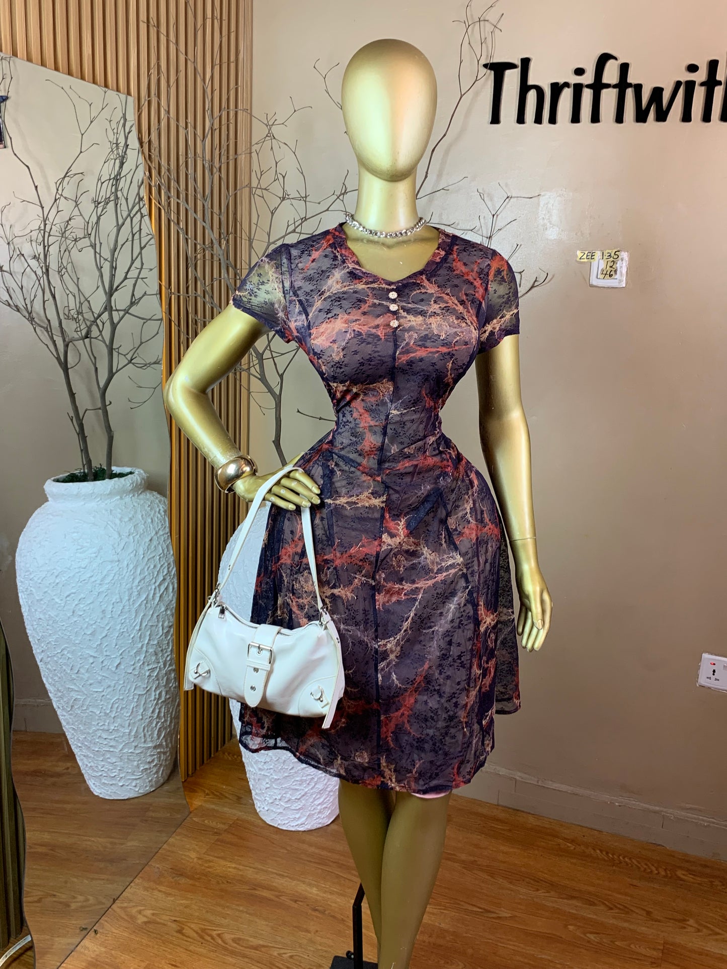 ZEE135 FLORAL DRESS SIZE12 Length46