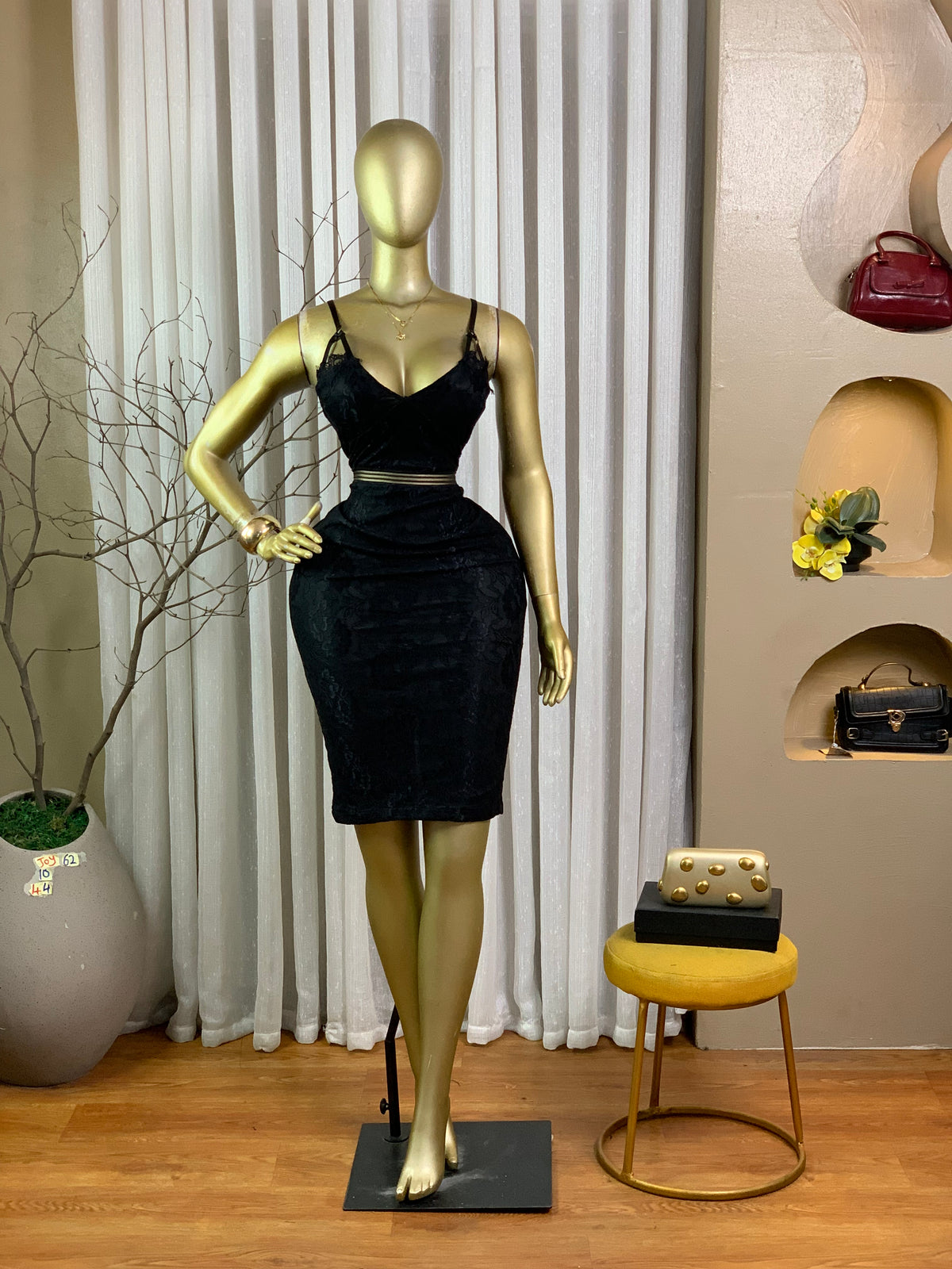 JOY62 SIZE10 Black DRESS Length44