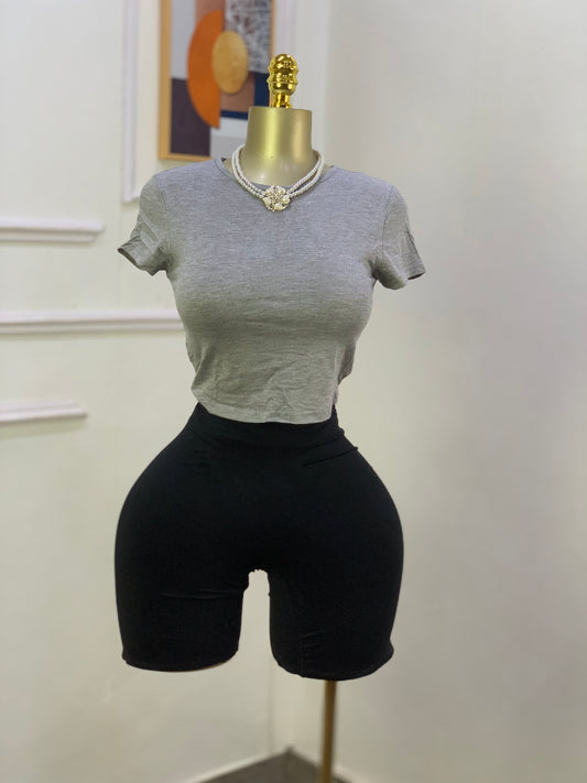 BRAND NEW CROP TOP (gray) size 6-10