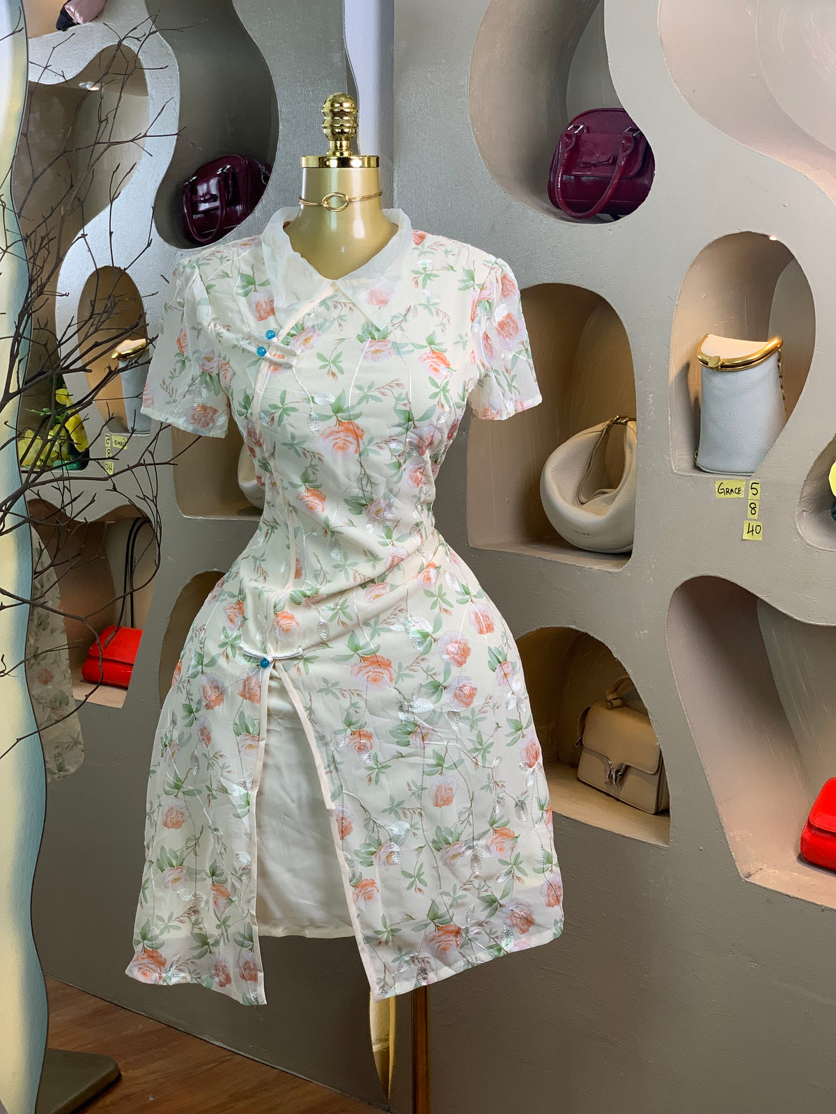 GRACE5 SIZE8 Length40 floral dress