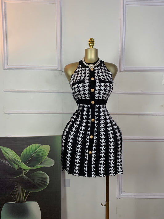 Black and white luxury dress