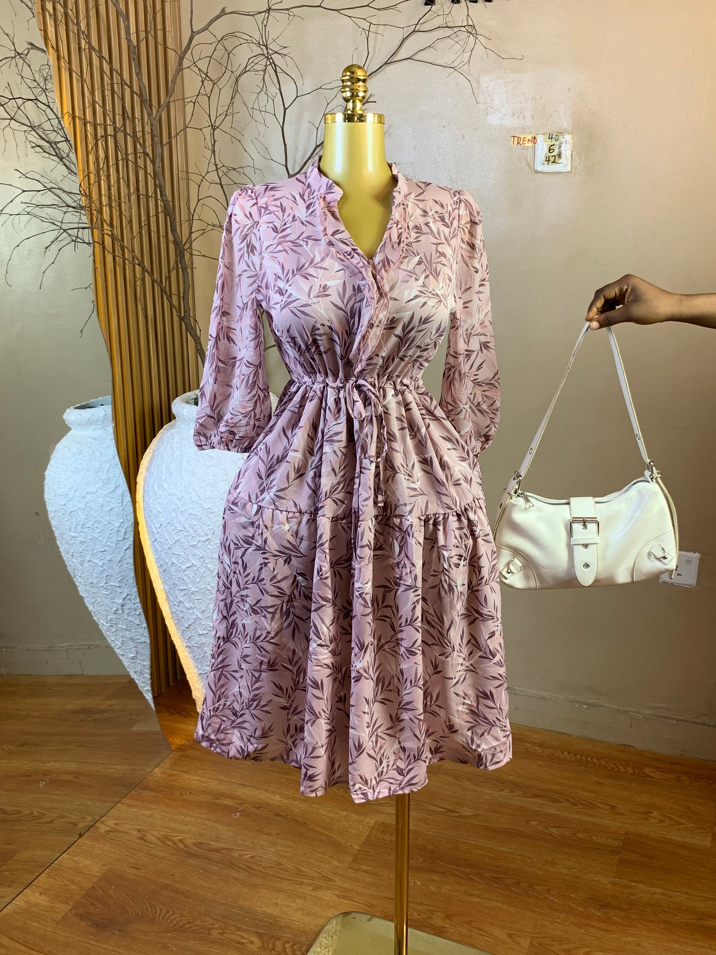 TREND40 SIZE8 Length42 chiffon dress