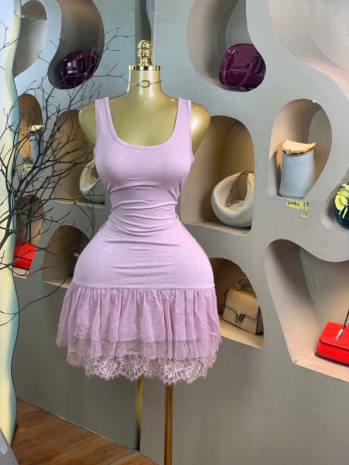WALK-IN73 SIZE10 pink dress