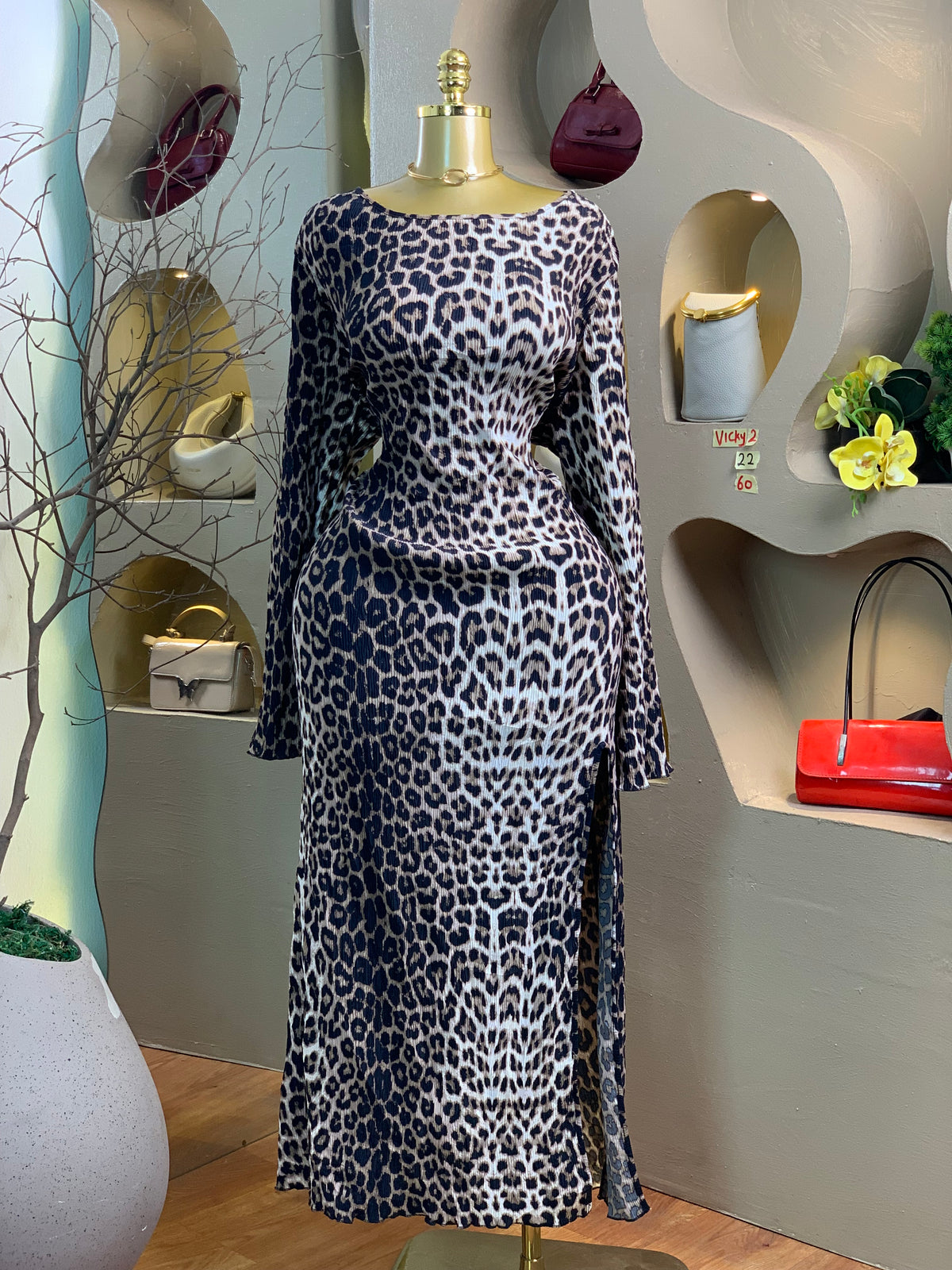 VICKY2 SIZE22 Animal Print DRESS Length60