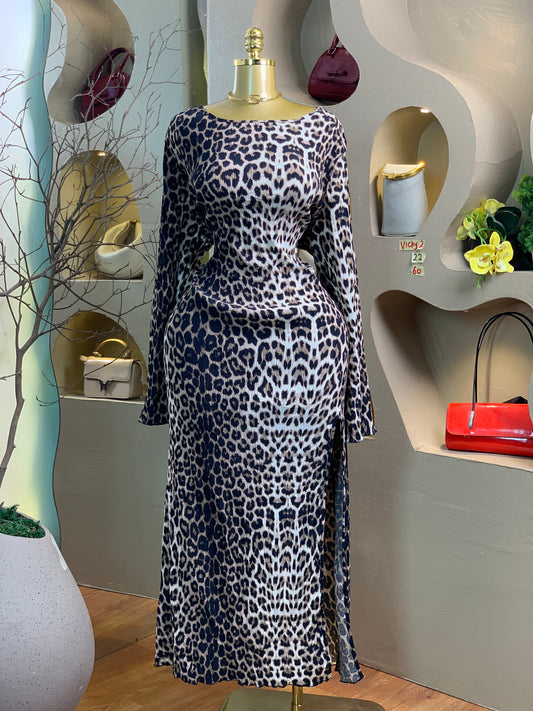 VICKY2 SIZE22 Animal Print DRESS Length60