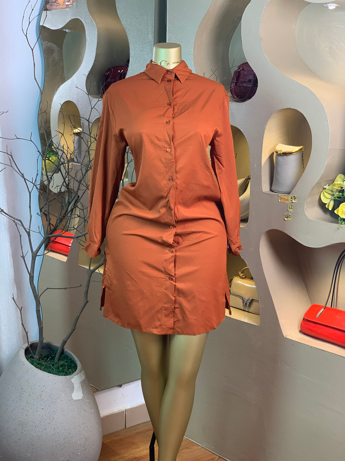 KIYAH37 SIZE12 Length40 Orange dress