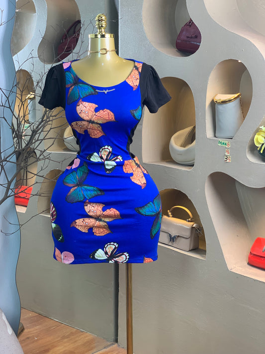 MIRA6 SIZE8 blue floral dress