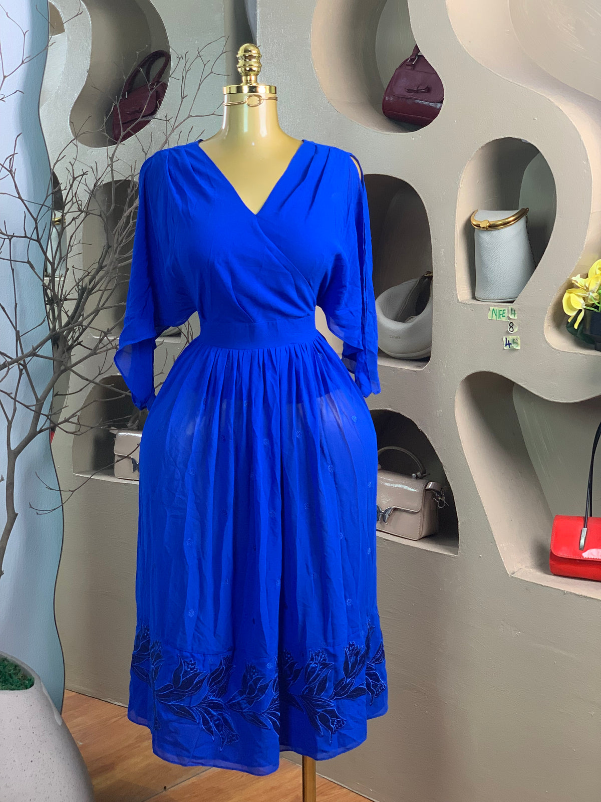 NIFE4 SIZE8 Length45 blue dress