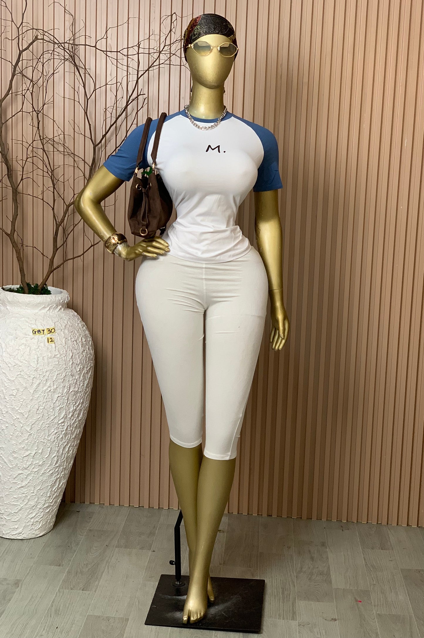 SIZE12 GLAMOUR BASIC TOP30 BLUE&WHITE