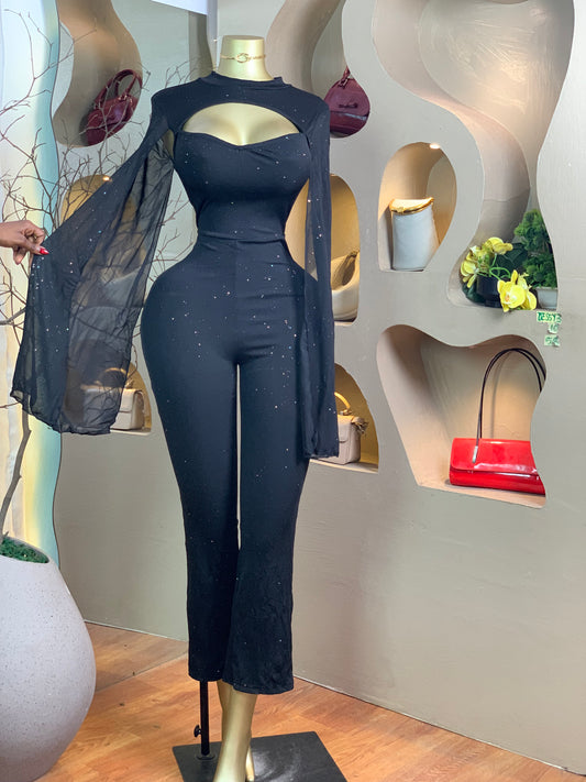 DESSY3 SIZE10 Length58(wrap jumpsuit)black