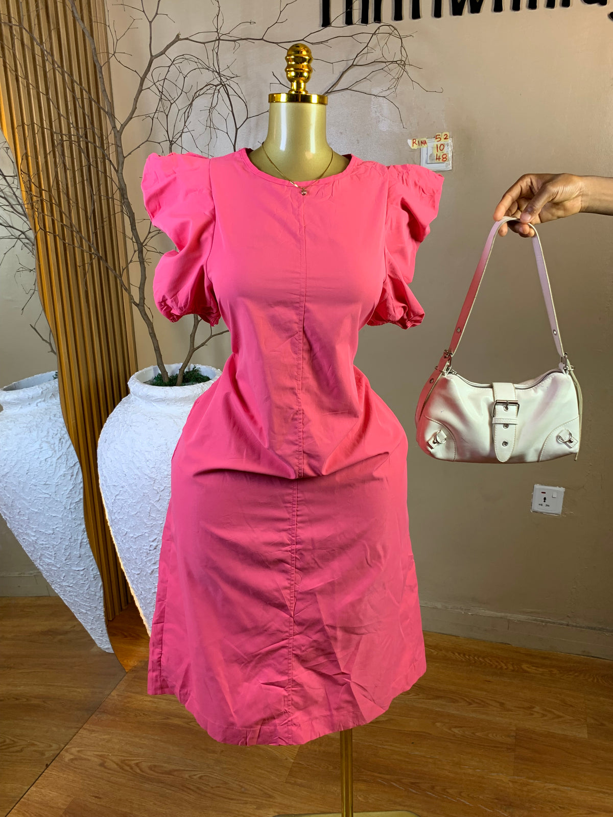 RINA52 SIZE10 Length48 pink dress