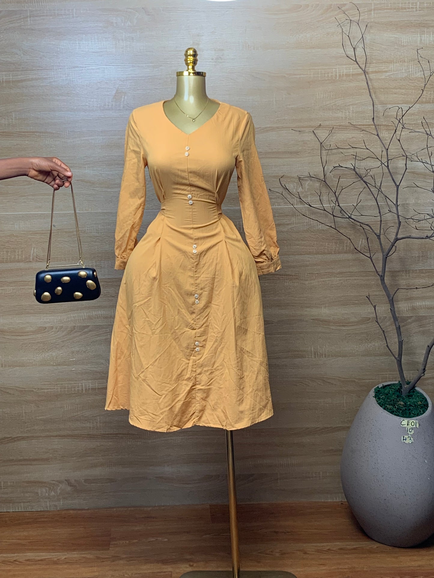 SIZE10 CEO1 Yellow dress Length43