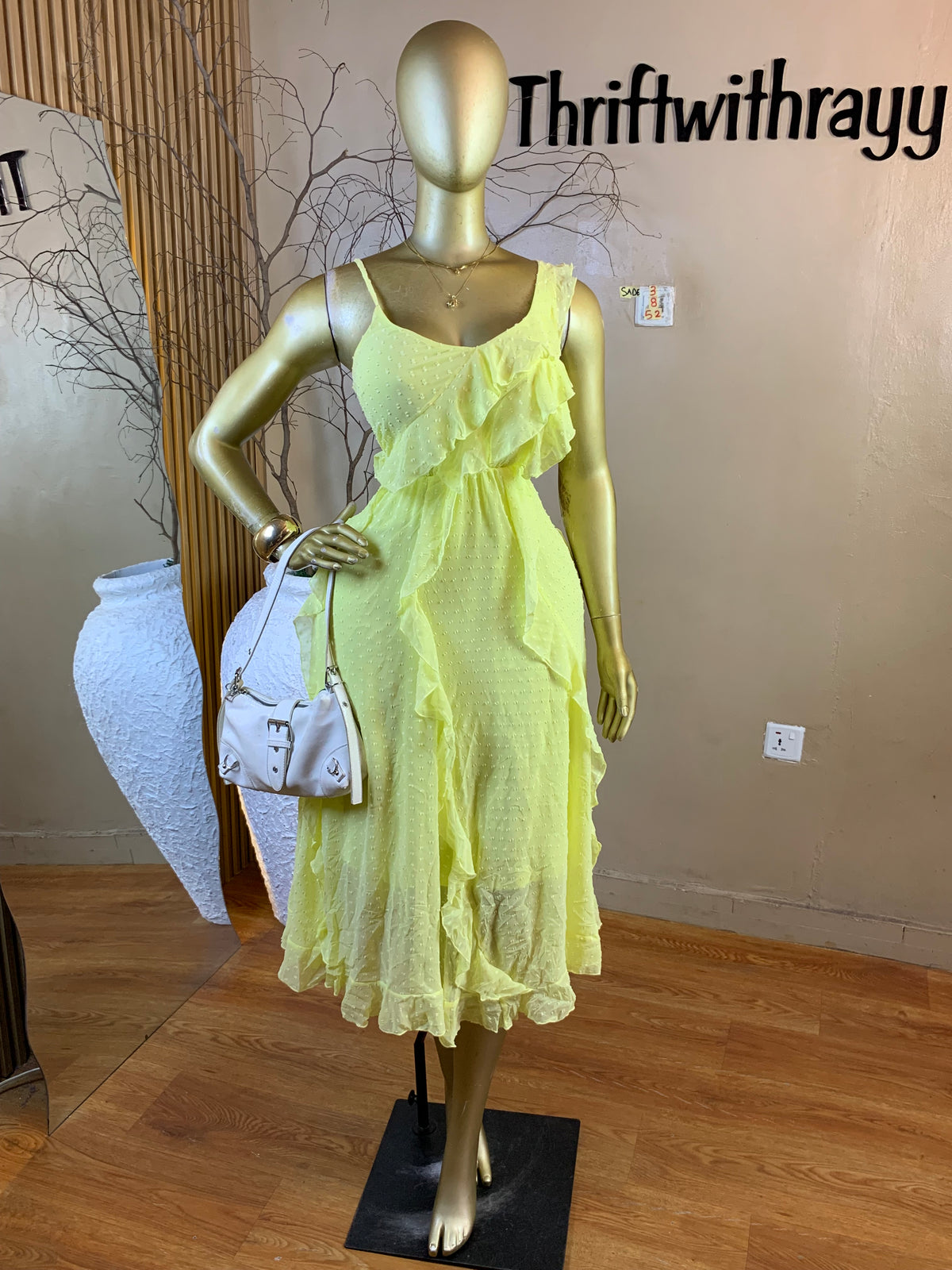 SADE3 SIZE8 Length52 yellow dress